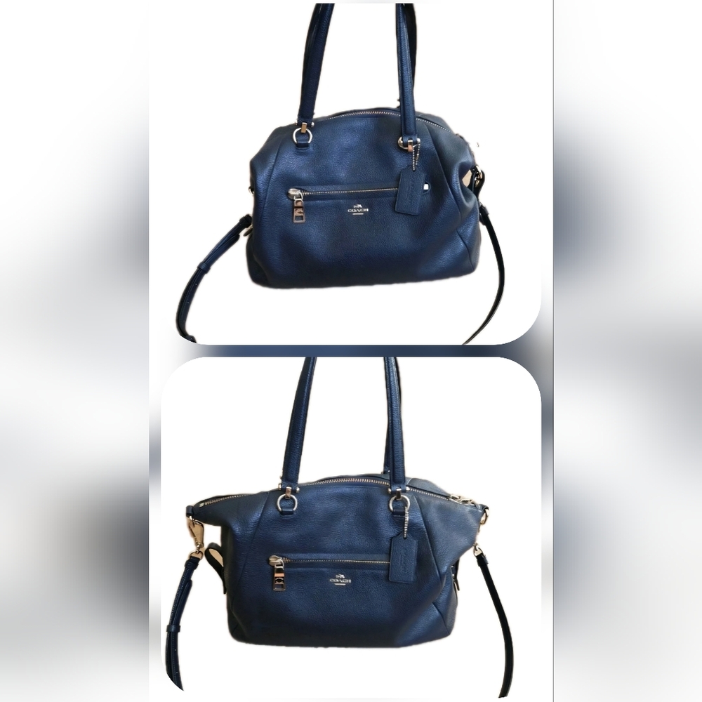 Coach 2 Way Prairie Satchel Bag navy blue With Gold Details in great condition